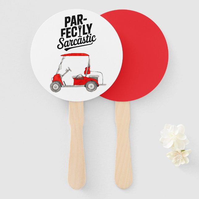 Leque Golfe Engraçado dizendo Golfe (Frente e Verso)