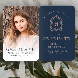 Leque Graduação de Foto Rosa Azul do Marinho Monograma