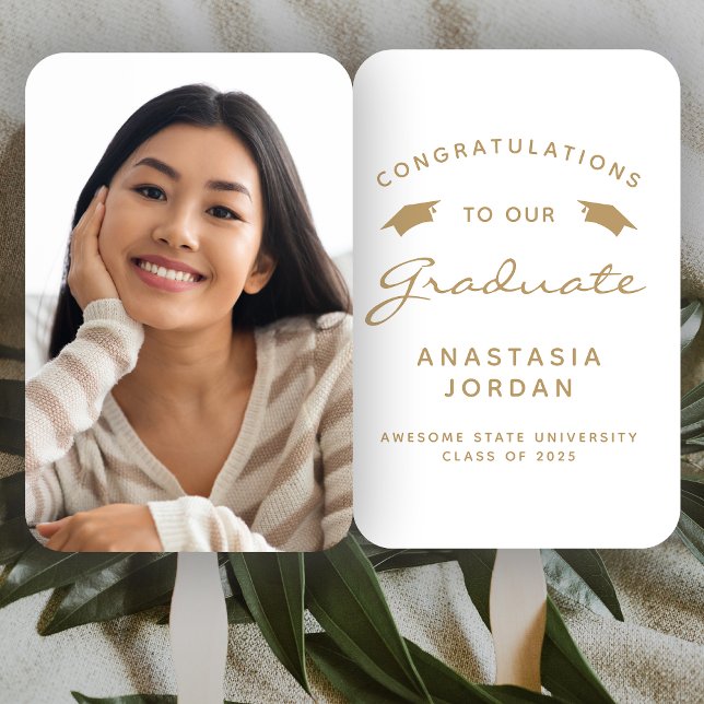 Leque Graduação Dourada em Foto Personalizada 2025 (Criador carregado)