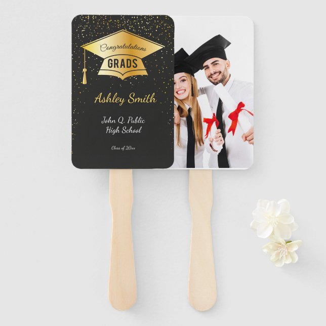 Leque graduação elegante (Frente e Verso)