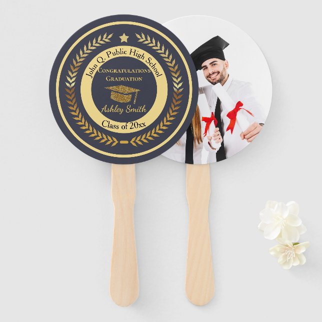 Leque graduação elegante (Frente e Verso)