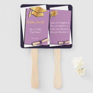 Leque Graduação elegante de roxo doce