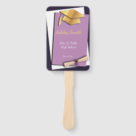 Leque Graduação elegante de roxo doce