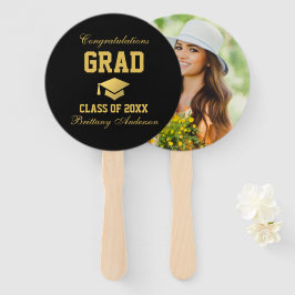 Leque Graduação Foto do Formando Dourado Preto