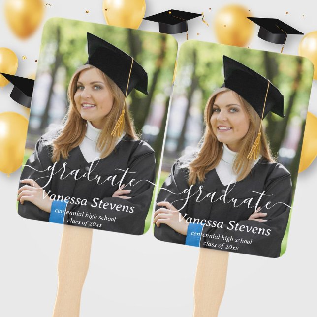 Leque Graduação Personalizada de Fotos de Script Elegant (Criador carregado)