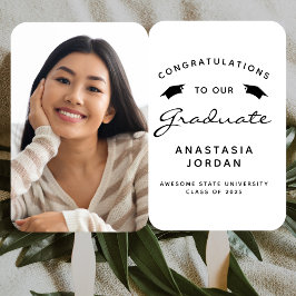 Leque Graduação Personalizada em Preto Branco com Foto 2