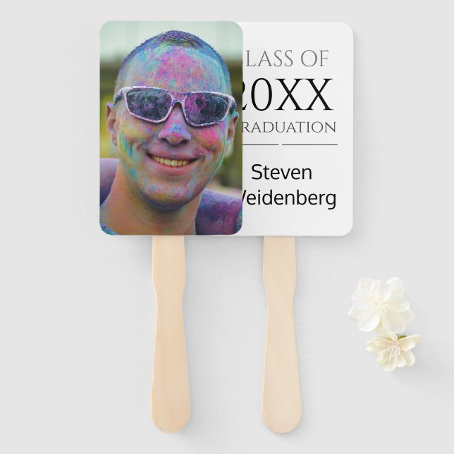 Leque Graduação Ventilador Classe de Nome Foto 2025 (Frente e Verso)