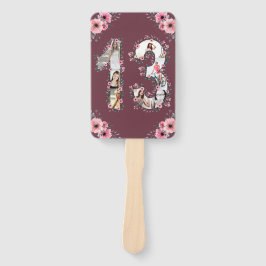 Leque Grande 13 de Aniversário Foto Collage Pink Girl Fl