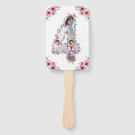 Leque Grande 4ª Rapariga de Aniversário Foto Collage Pin