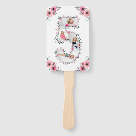 Leque Grande 5 Birthday Rapariga Fotografia Collage Flor