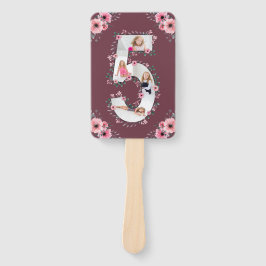 Leque Grande 5 Birthday Rapariga Fotografia Collage Flor