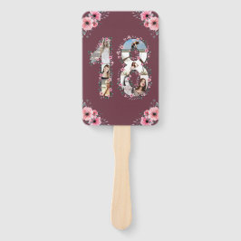 Leque Grande Flor Rosa Cor-de-Foto do 18.º aniversário