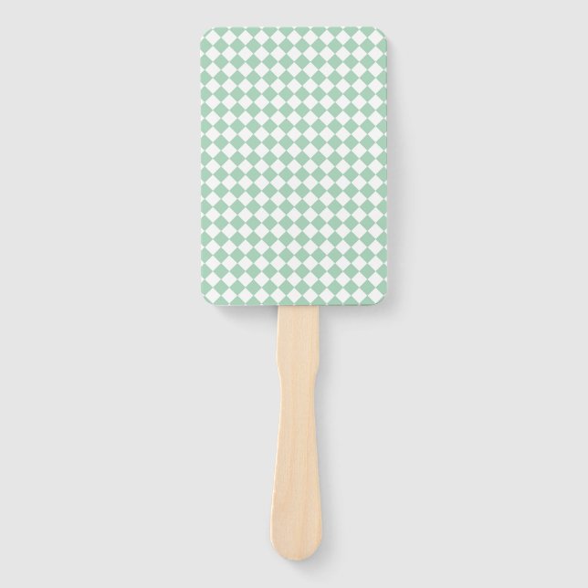 Leque Green White Checker Diamond Pattern (Frente)