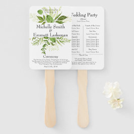 Leque Greenery Rustic Elegant Simple Weding Program