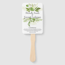 Leque Greenery Rustic Elegant Simple Weding Program