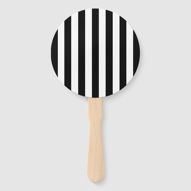 Leque Grelhas Verticais Chic, Pretas E Brancas, Largas (Frente)