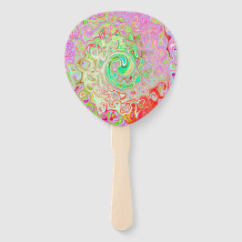 Leque Groovy Abstrato Retro Pastel Redemoinho Líquido Ve