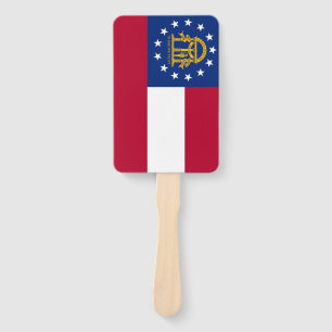 Leque Grupo de fã da mão com a bandeira de Geórgia, E