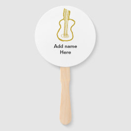 Leque Guitarra acústica com brilho dourado adicionar nom