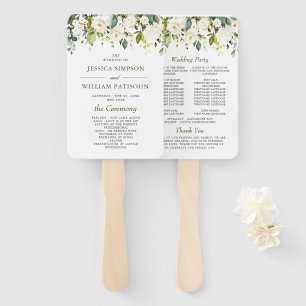 Leque Han do Programa Elegante Eucalyptus White Roses We