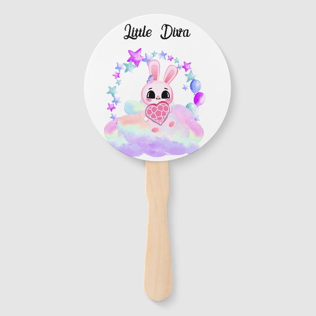 Leque Happiness magic sweet bunny in the rainbow (Frente)