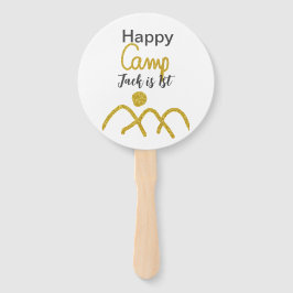 Leque Happy camping camper one birthday kids golden sun