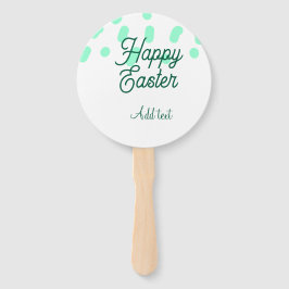 Leque Happy Easter green eggs pastel name date simple 
