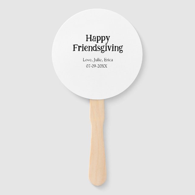 Leque Happy friendsgiving add name with love date simple (Frente)