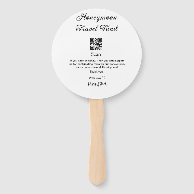 Leque Honeymoon fund scan QR codeadd name  (Frente)