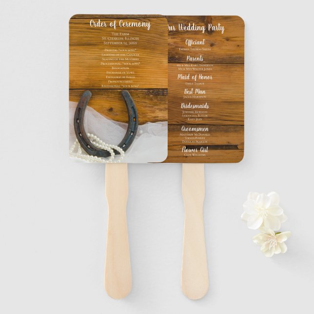 Leque Horsferes Pearls - Países de Casamentos Ocidentais (Frente e Verso)