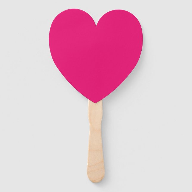 Leque Hot Pink fuchsia heart hand fans (Frente)