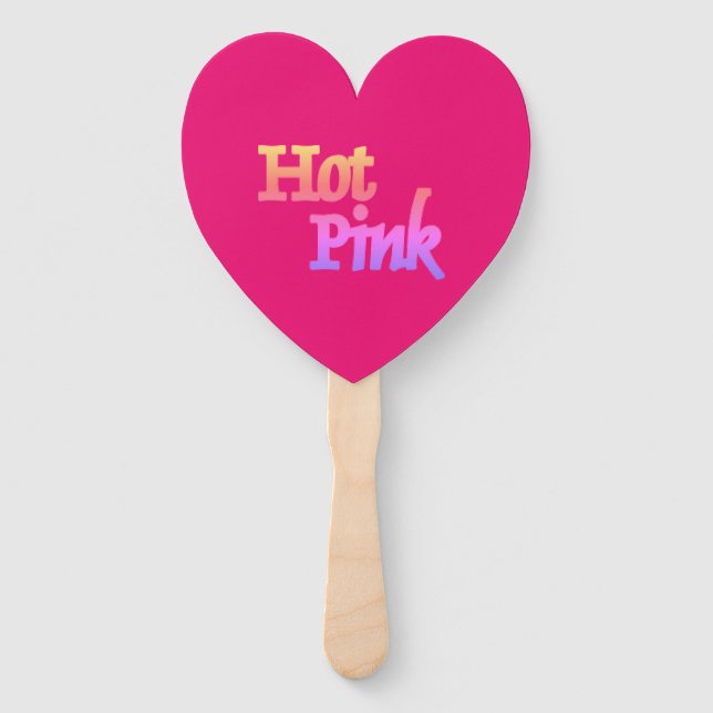 Leque Hot Pink heart hand fans (Frente)