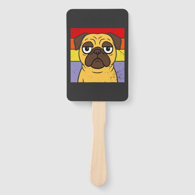 Leque Humor Amante de Cão Pug Bobalhão Sarcástico Cachor (Frente)