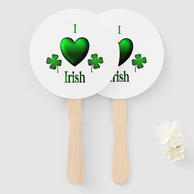 Leque I Heart Irish (Frente e Verso)