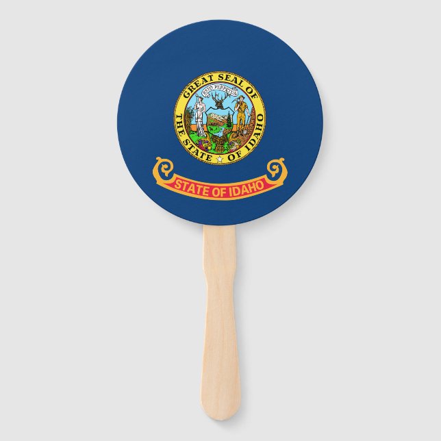Leque Idaho Flag: Estado Gem, América Mountain West (Frente)