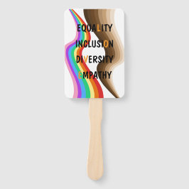 Leque Igualdade Inclusão Diversidade Empatia, fã-mão