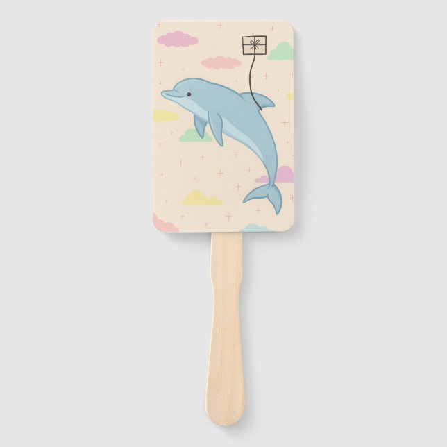 Leque Ilustração das Letras de Entrega de Golfinhos Voad (Frente)