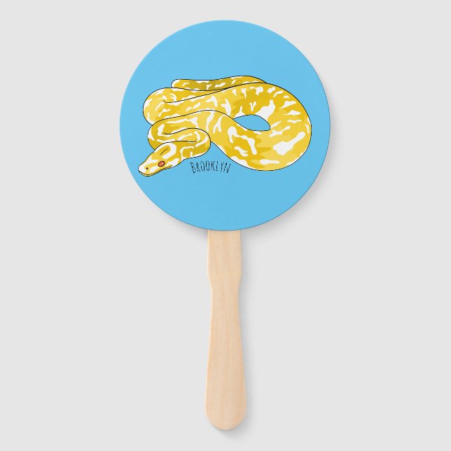 Leque ilustração de desenho animado de cobra python birm (Frente)