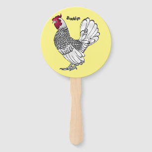 Leque Ilustração de desenho animado de frango Sebright