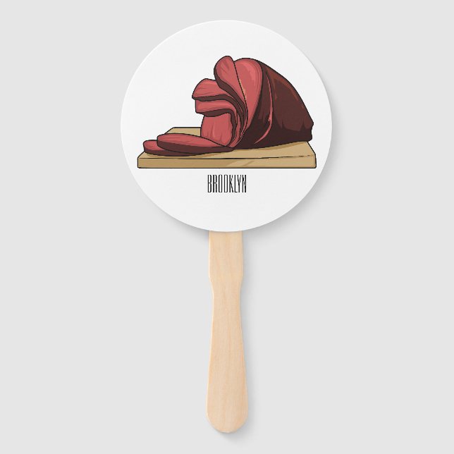 Leque Ilustração de desenho animado de Ham (Frente)