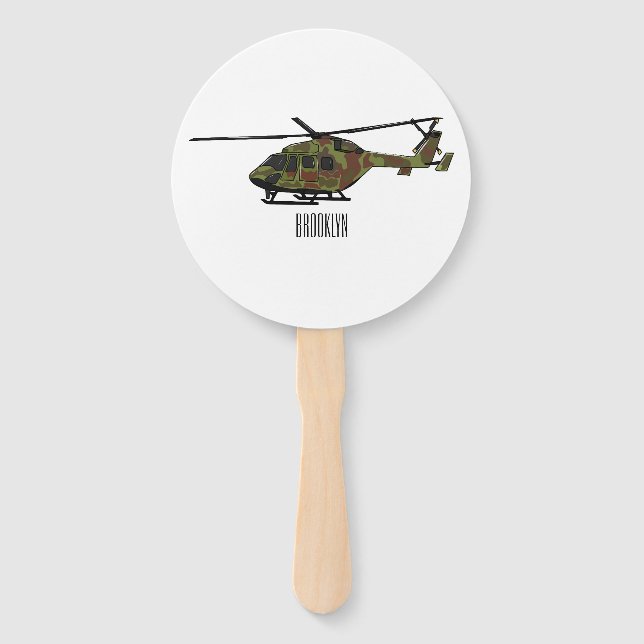 Leque Ilustração de desenho animado de helicóptero do ex (Frente)