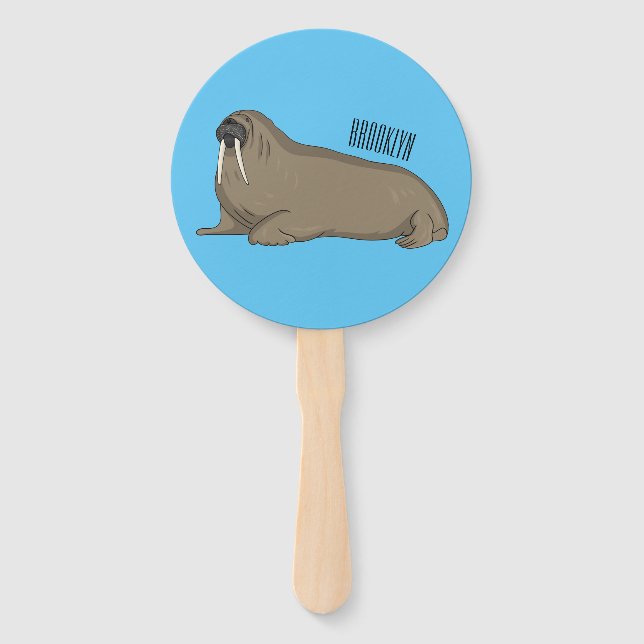 Leque Ilustração de desenho animado de Walrus (Frente)