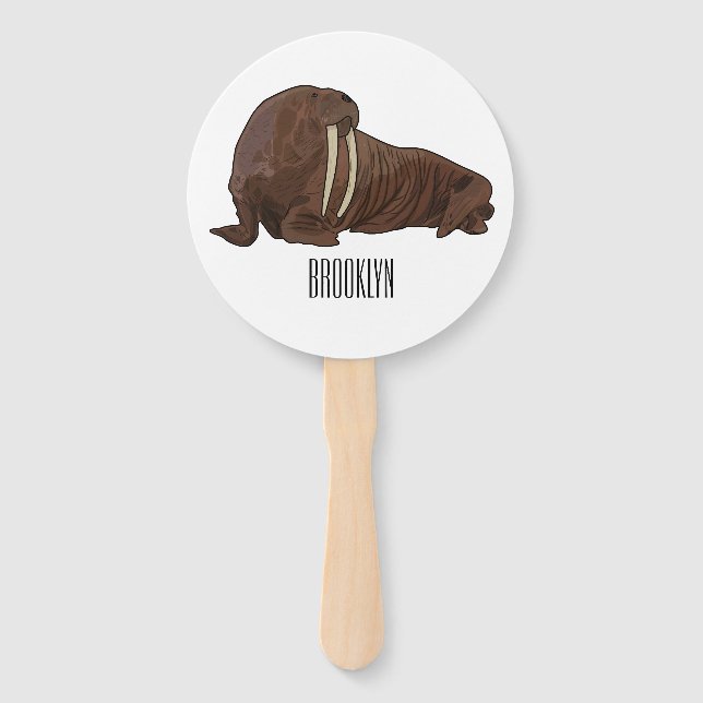 Leque Ilustração de desenho animado de Walrus (Frente)