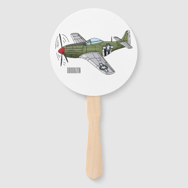 Leque Ilustração de desenho de avião militar (Frente)