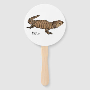Leque Ilustração de desenho de lagarto girado por Armadi