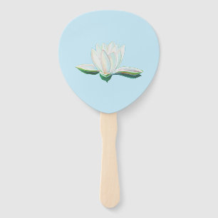 Leque Ilustração de Flor de Lotus Branco