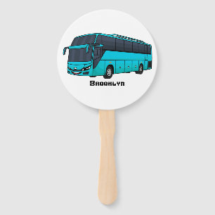 Leque Ilustração moderna do desenho animado do ônibus de