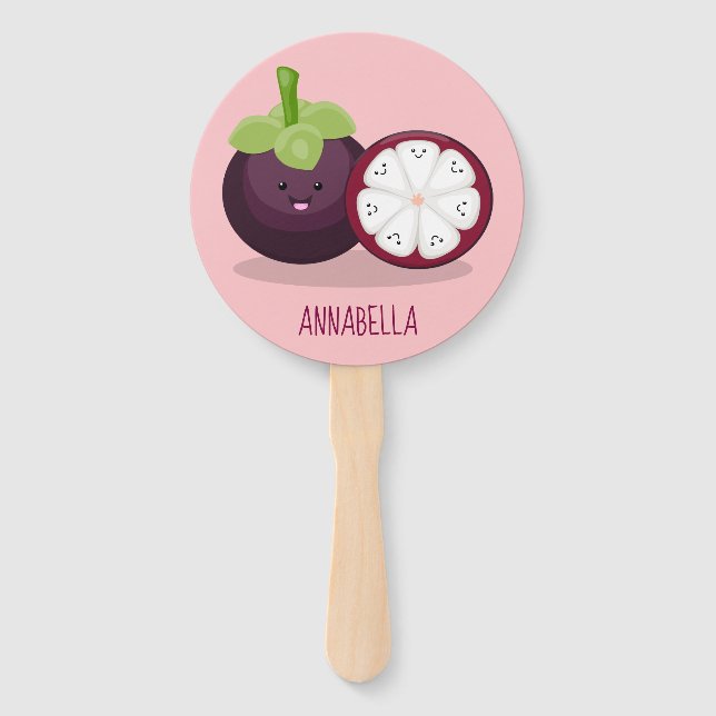 Leque Imagem de desenho animado roxo e bonito (Frente)