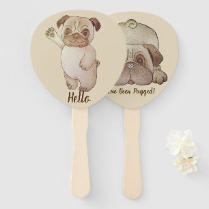 Leque imagem de ondulação do pug bonito engraçado com