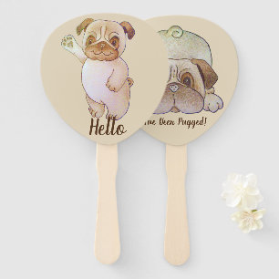 Leque imagem de ondulação do pug bonito engraçado com